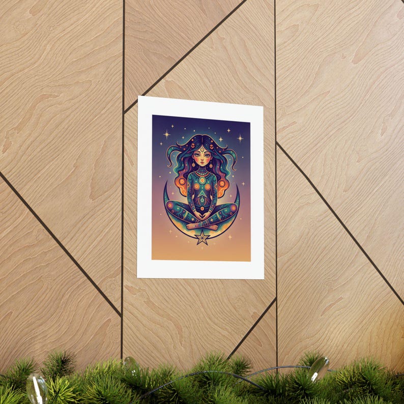 Moon Child Poster, Astrology Wall Art, Celestial Moon Phases Print, Zodiac Nursery Decor, Boho Moon Poster image 5