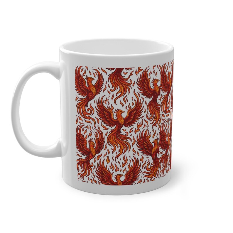 Mystical Phoenix Rising From Flames - Mug image 2