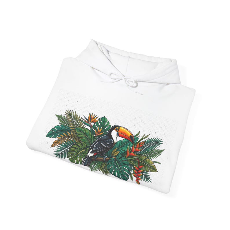 Jungle Toucan Among Tropical Leaves - Hoodie image 2
