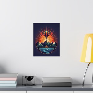 Adventure Awaits Travel Poster | Mountain Landscape Wall Art | Wanderlust Decor image 8