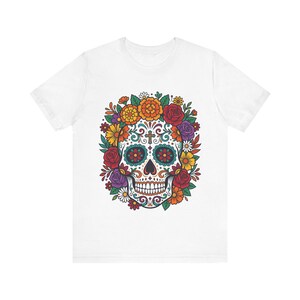 Skull With Flowers Day Of The Dead - Tshirt image 1