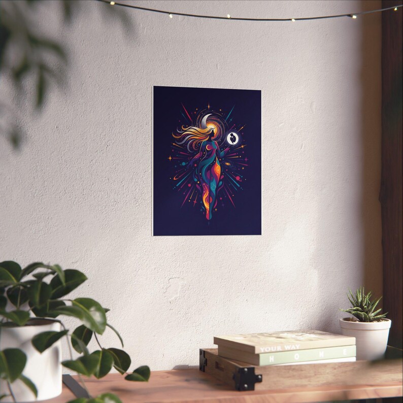 Moon Child Poster, Astrology Wall Art, Celestial Zodiac Decor, Cosmic Moon Poster, Spiritual Art Print afbeelding 6