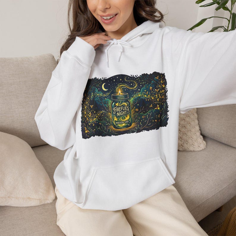Mason Jar Fireflies Night - Hoodie immagine 5