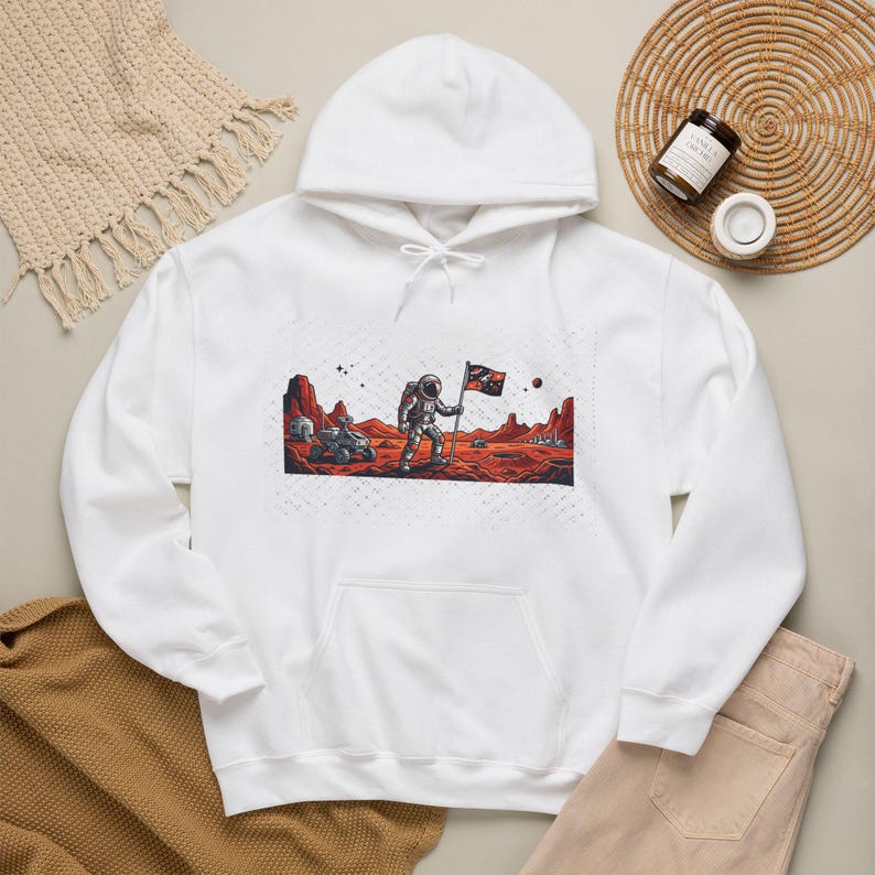 Astronaut Planting Flag On Mars - Hoodie image 4