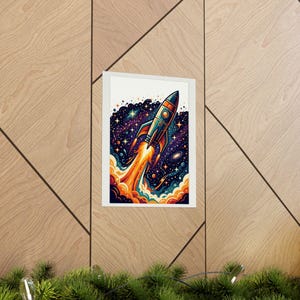 Space Rocket Launching Stars - Poster image 5