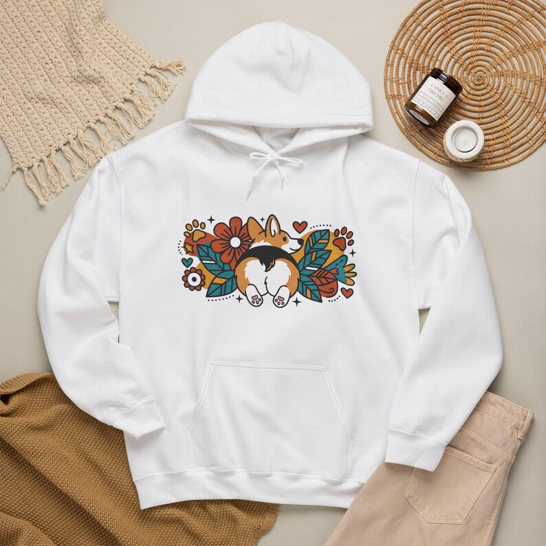 Cute Corgi Butt Dog Lover - Hoodie afbeelding 4