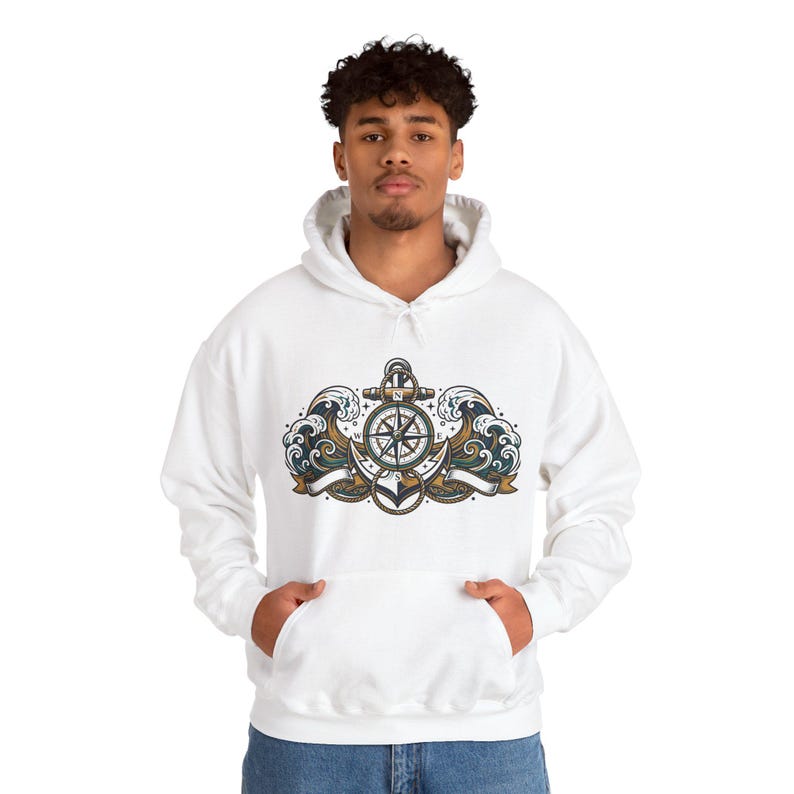 Nautical Anchor And Compass - Hoodie bild 6