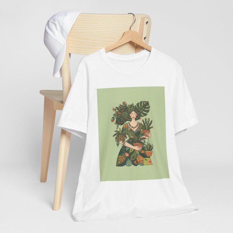 Plant Lady Is The New Cat Lady T-Shirt, Funny Plant Mom Gift, Botanical Plant Lover Shirt, Houseplant Gardening Tee afbeelding 4