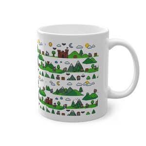 Pixel Art Retro Gaming Landscape - Mug imagen 3
