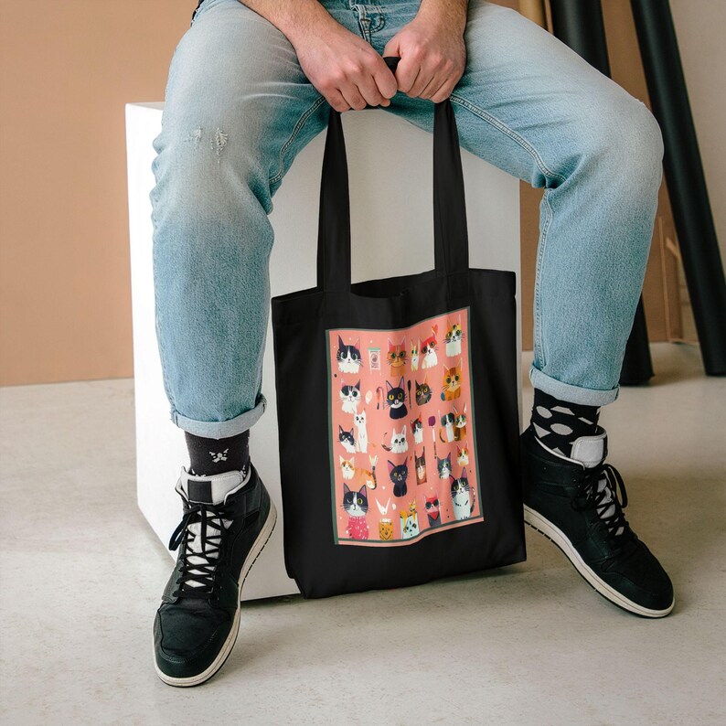 Crazy Cat Lady Tote Bag, Funny Cat Lover Gift, Cat Mom Canvas Bag, Cat Lady Accessories image 5