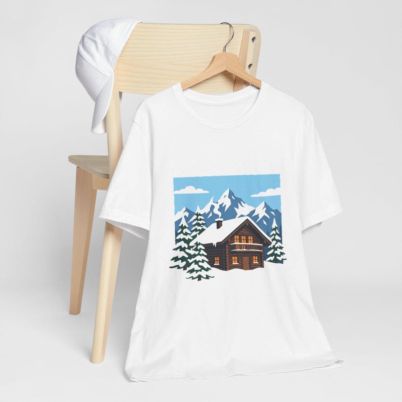 Alpine Chalet In Winter Snow - Tshirt image 4