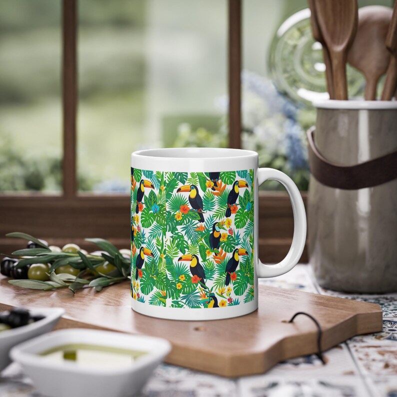 Jungle Toucan Among Tropical Leaves - Mug bild 4