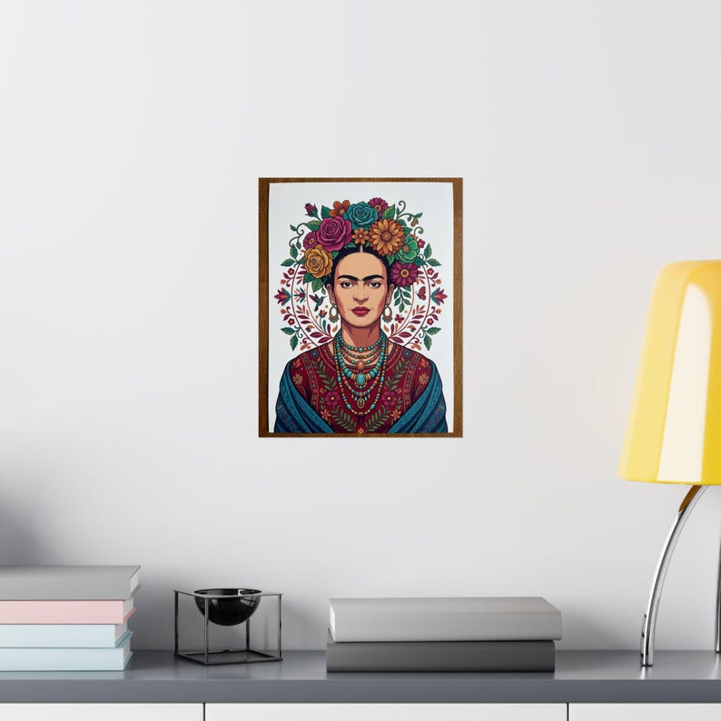 Frida Kahlo Floral Portrait - Poster immagine 8