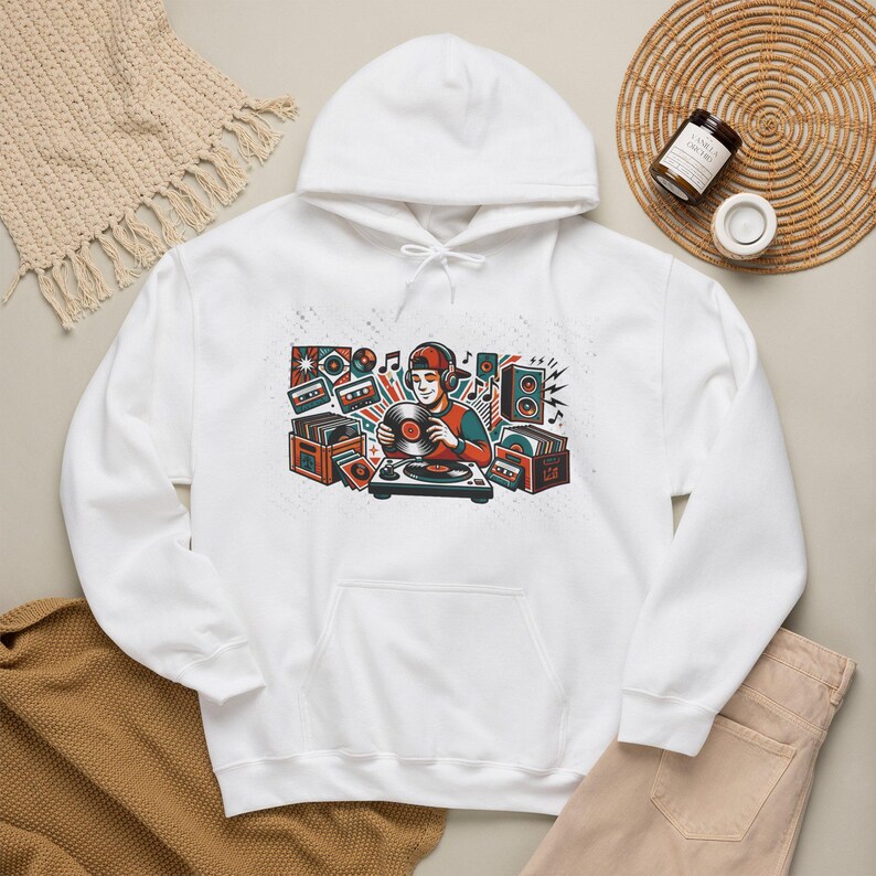 Retro Vinyl Record Music Lover - Hoodie image 3