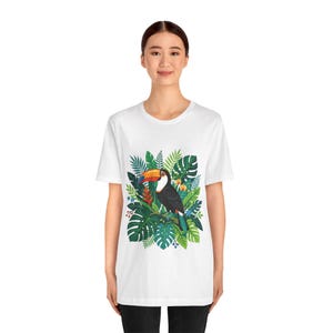 Jungle Toucan Among Tropical Leaves - Tshirt image 5