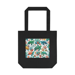 Tropical Sea Turtle Coral Reef - Tote Bag image 1