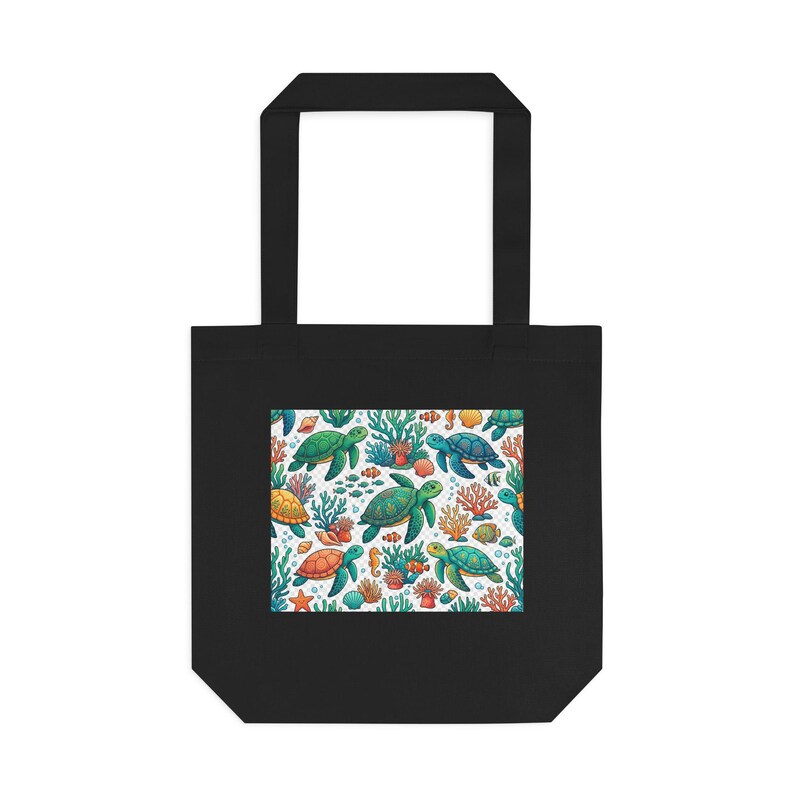 Tropical Sea Turtle Coral Reef - Tote Bag image 1