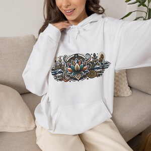Zen Lotus Flower Mindfulness - Hoodie image 4