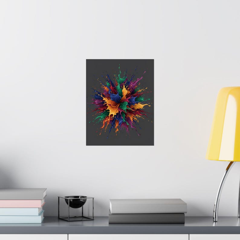 Abstract Color Splash Poster, Modern Wall Art Print, Vibrant Colorful Decor image 8