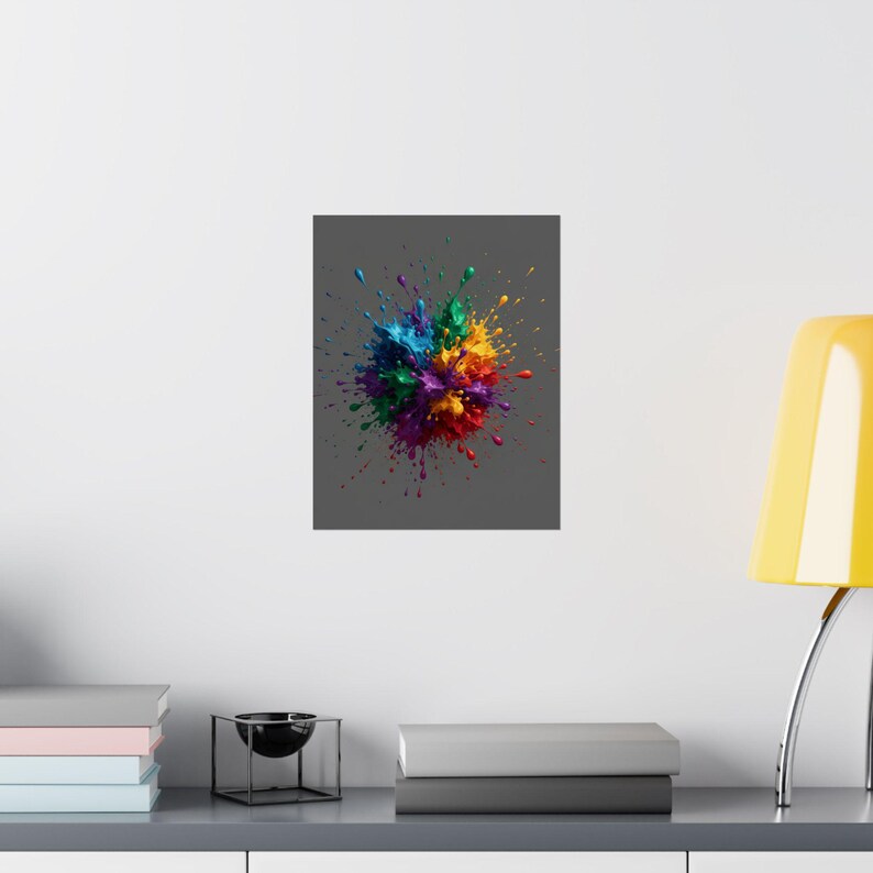 Abstract Color Splash Poster, Modern Wall Art, Vibrant Colorful Painting Print, Contemporary Living Room Decor, Color Bu 画像 8
