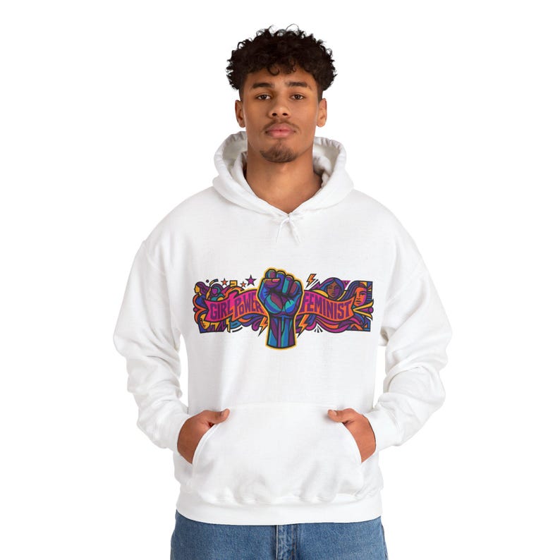 Feminist Girl Power Fist - Hoodie afbeelding 7