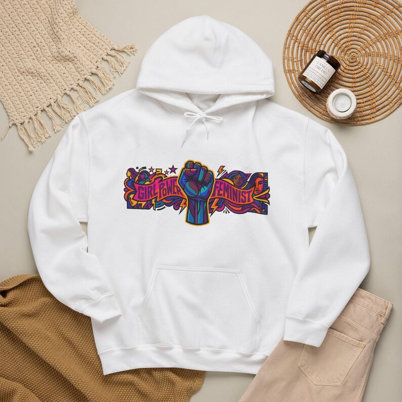 Feminist Girl Power Fist - Hoodie afbeelding 4