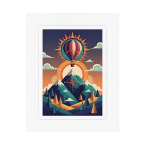 Adventure Awaits Travel Poster, Mountain Wall Art, Wanderlust Decor, Outdoor Nature Print image 2