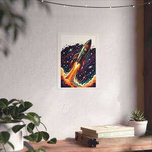 Space Rocket Launching Stars - Poster image 6