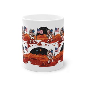 Astronaut Planting Flag On Mars - Mug image 1