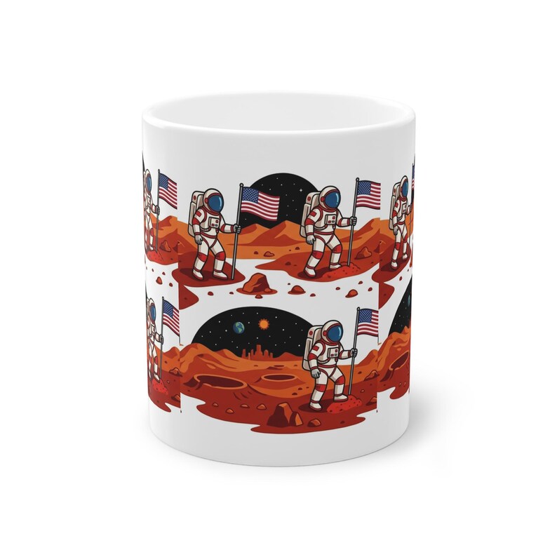 Astronaut Planting Flag On Mars - Mug image 1
