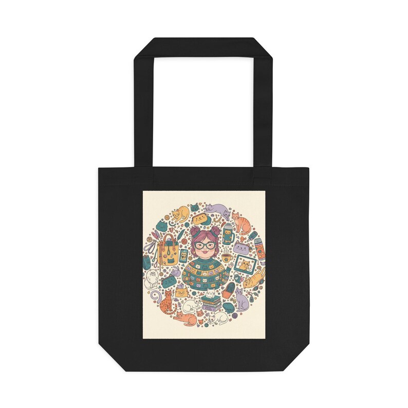 Crazy Cat Lady Tote Bag, Funny Cat Lover Gift, Cat Mom Canvas Bag, Cat Themed Purse bild 1