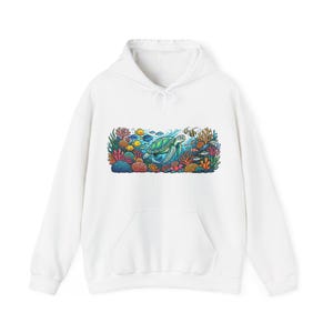Tropical Sea Turtle Coral Reef - Hoodie imagen 1