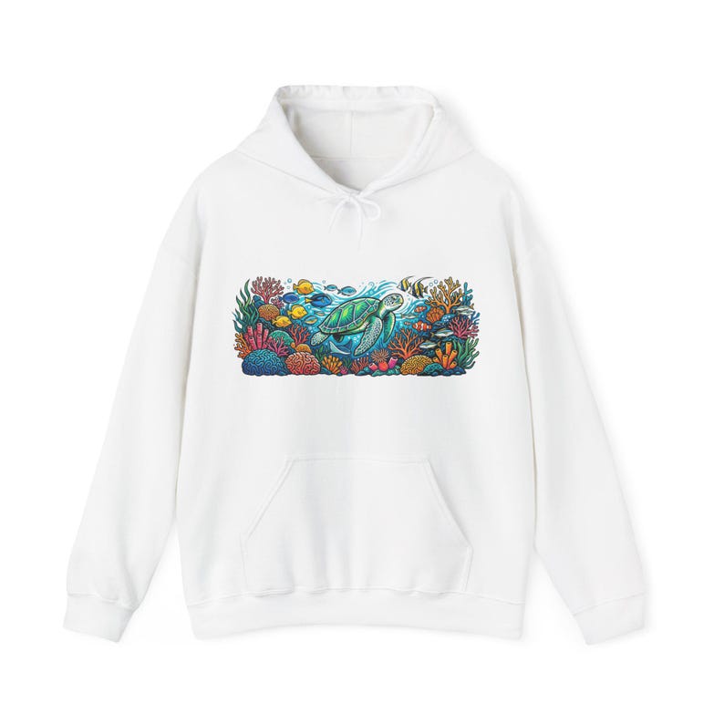 Tropical Sea Turtle Coral Reef - Hoodie imagen 1