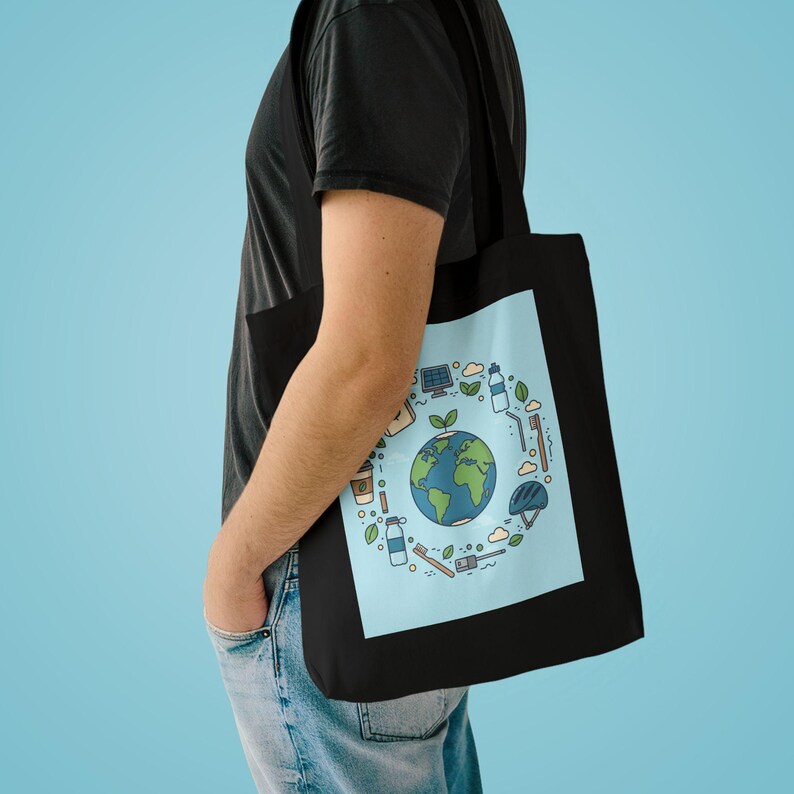 Eco Friendly Tote Bag - There Is No Planet B Reusable Canvas Bag, Earth Day Gift, Sustainable Shopping Bag image 3