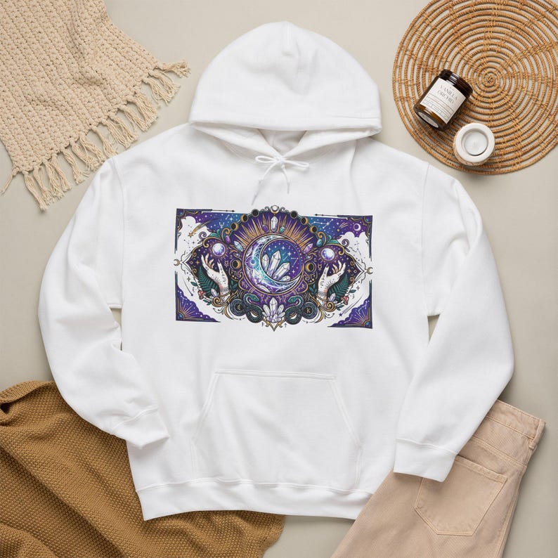 Crystal Moon Witchy Aesthetic - Hoodie imagen 4
