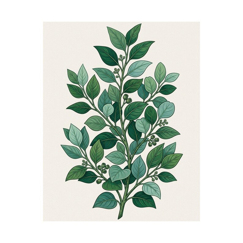 Botanical Eucalyptus Branch - Poster zdjęcie 2
