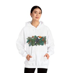 Jungle Toucan Among Tropical Leaves - Hoodie image 6