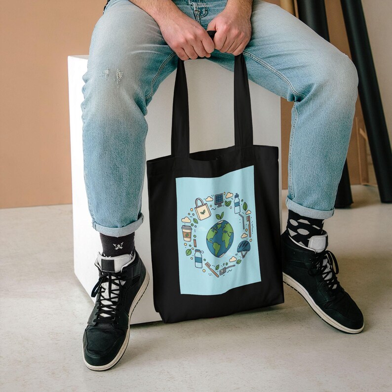 Eco Friendly Tote Bag - There Is No Planet B Reusable Canvas Bag, Earth Day Gift, Sustainable Shopping Bag image 5