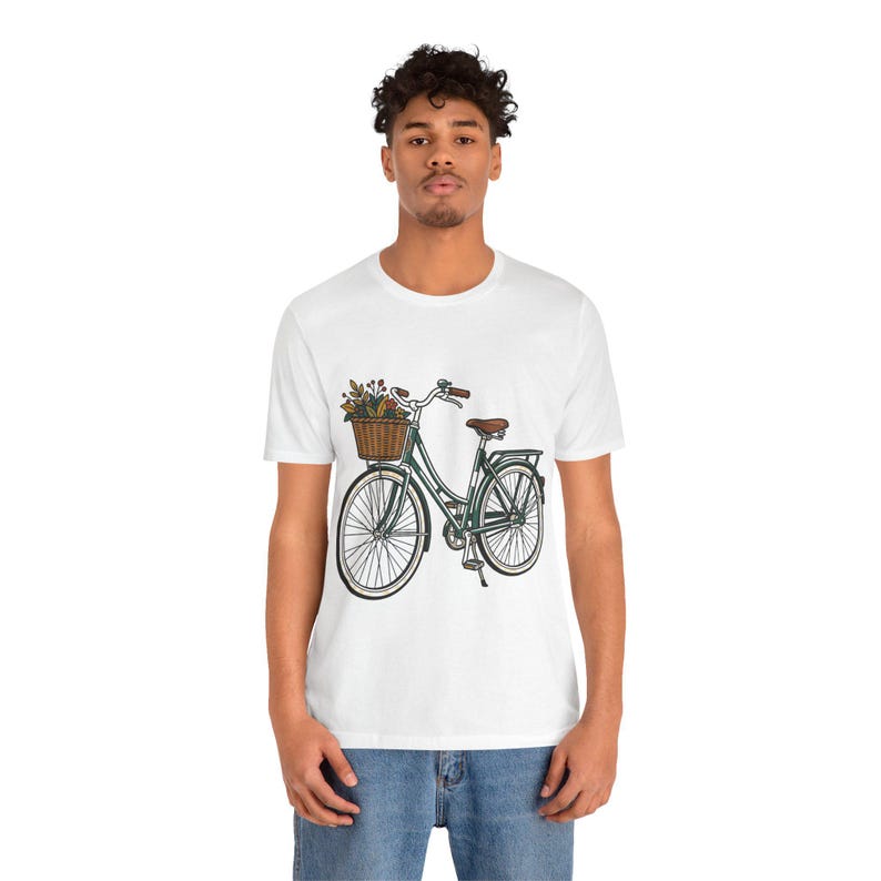 Vintage Bicycle With Basket - Tshirt imagem 4