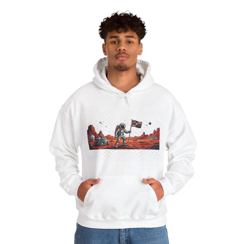 Astronaut Planting Flag On Mars - Hoodie image 7