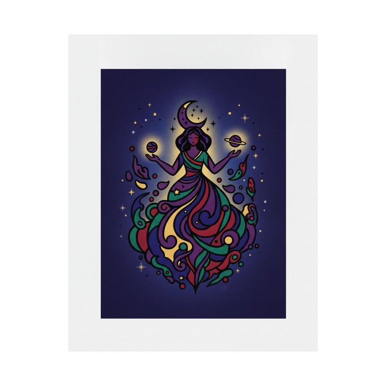 Moon Child Astrology Poster | Celestial Wall Art | Zodiac Moon Phase Print | Boho Decor afbeelding 2