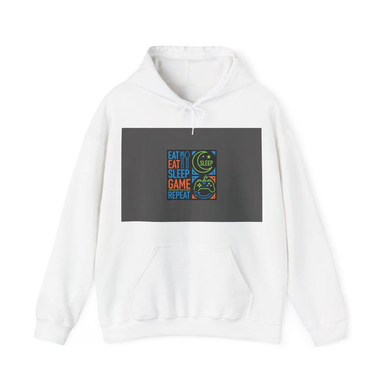 Eat Sleep Game Repeat Sweatshirt, Gamer Gift, Video Game Shirt, Gaming Apparel, Funny Gamer Sweatshirt, Twitch Streamer image 1