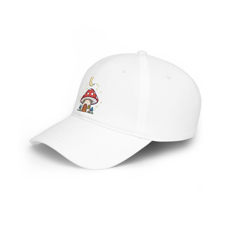 Casquette Baseball Nature Champignon Cottages Lune Croissant Lucioles Forêt Magique Fantaisie Sans Texte Bild 2