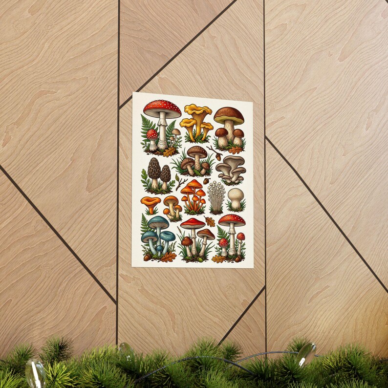 Vintage Botanical Mushroom Chart - Poster image 5