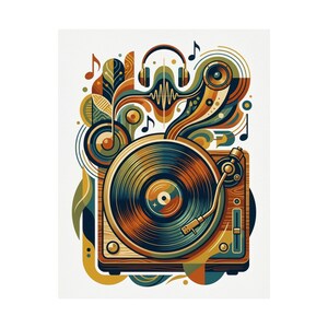 Retro Vinyl Record Music Lover - Poster zdjęcie 2