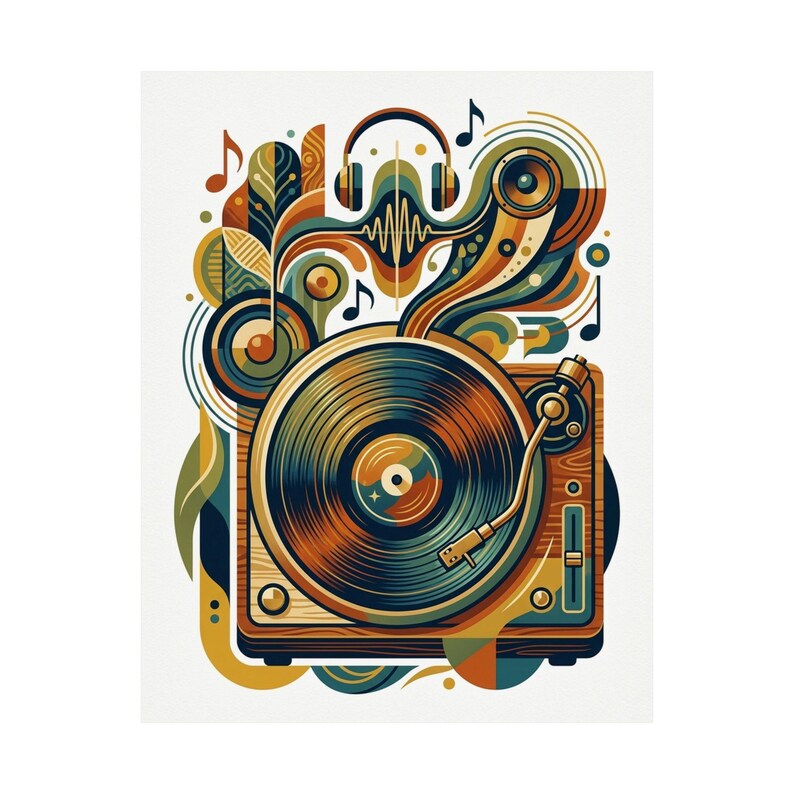 Retro Vinyl Record Music Lover - Poster zdjęcie 2