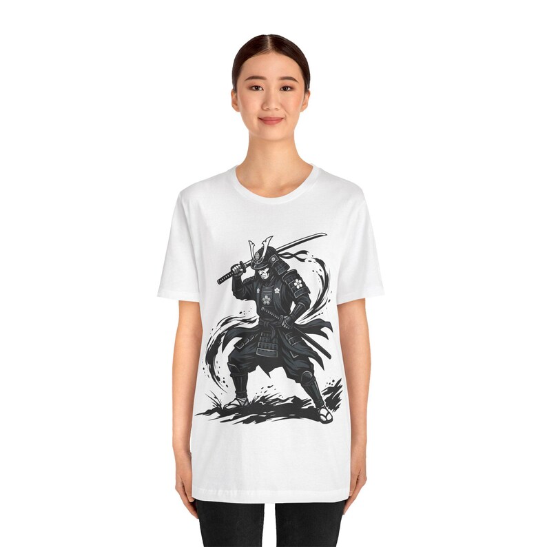 Samurai Warrior Ink Wash Painting - Tshirt image 5