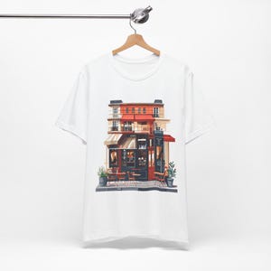 French Cafe Paris Street Scene - Tshirt image 3