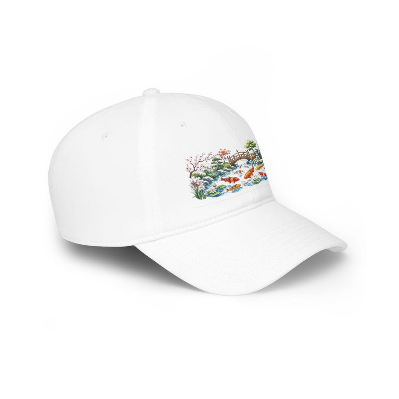 Koi Pond Japanese Garden Watercolor - Cap image 3