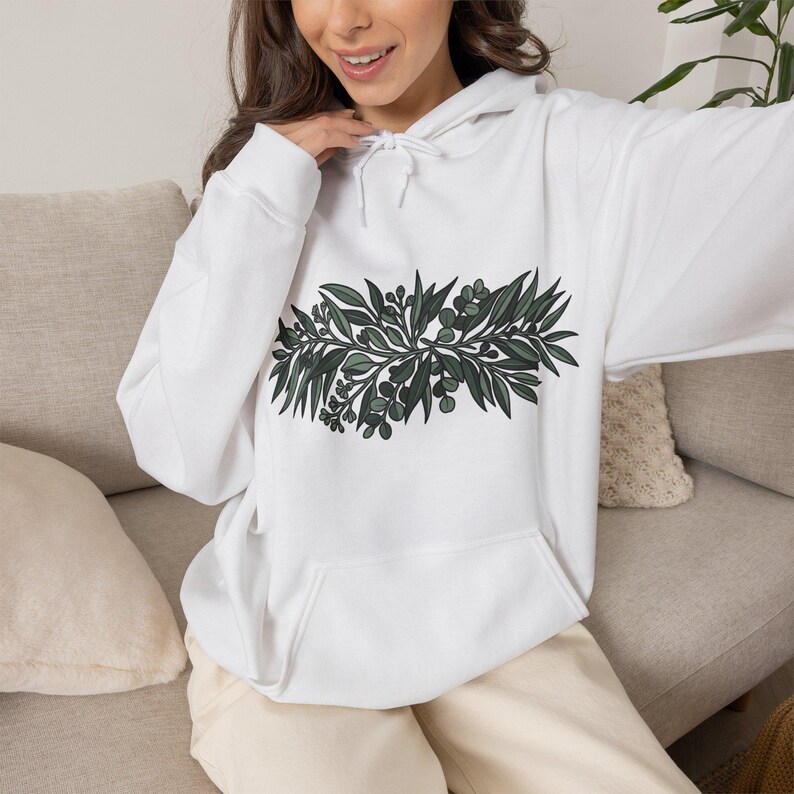 Botanical Eucalyptus Branch - Hoodie 画像 5